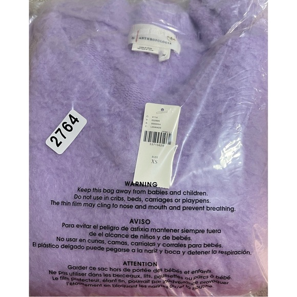 Anthropologie Simone Sweater in Lavender NWT Size XS - Picture 11 of 14
